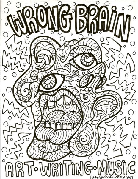 Free coloring pages of crazy psychedelic